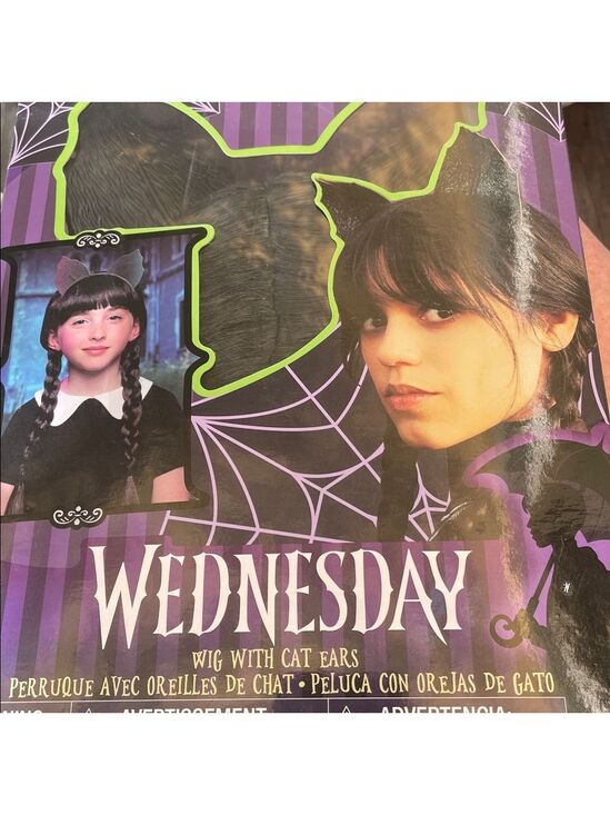 Amscan Accessories - Wednesday Addams Costume Wig With Ears